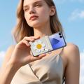 Custodia per Samsung Galaxy Z Flip7 Dux Ducis Luvy con anello per le dita e cinturino per la mano - Bianco / Stella