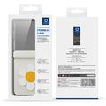 Custodia per Samsung Galaxy Z Flip7 Dux Ducis Luvy con anello per le dita e cinturino per la mano - Bianco / Stella