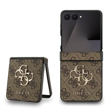 Custodia Ibrida Guess 4G Big Metal Logo per Samsung Galaxy Z Flip7 - Marrone