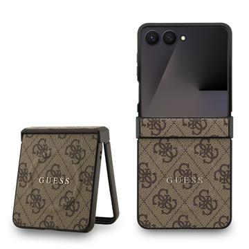 Custodia ad anello colorata per Samsung Galaxy Z Flip7 Guess 4G - Compatibile con MagSafe - Marrone