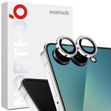 Set di protezioni per obiettivo della fotocamera Northjo Samsung Galaxy Z Flip7 - Argento