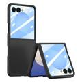 Samsung Galaxy Z Flip7 Custodia in plastica con pellicola esterna in vetro temperato - Nera