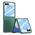 Samsung Galaxy Z Flip7 Custodia in plastica con pellicola esterna in vetro temperato - Verde scuro