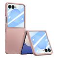 Samsung Galaxy Z Flip7 Custodia in plastica con pellicola esterna in vetro temperato - Rosa