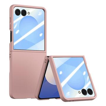 Samsung Galaxy Z Flip7 Custodia in plastica con pellicola esterna in vetro temperato - Rosa