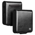 Custodia in pelle a portafoglio Samsung Galaxy Z Flip7 Qialino Classic - nera