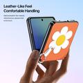 Custodia per Samsung Galaxy Z Flip8 Dux Ducis Luvy con anello per le dita e cinturino per la mano - Arancione / Margherita