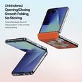 Custodia per Samsung Galaxy Z Flip8 Dux Ducis Luvy con anello per le dita e cinturino per la mano - Arancione / Margherita