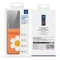 Custodia per Samsung Galaxy Z Flip8 Dux Ducis Luvy con anello per le dita e cinturino per la mano - Arancione / Margherita