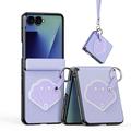 Custodia Samsung Galaxy Z Flip8 Dux Ducis Luvy con anello per le dita e cinturino per la mano - Viola / Conchiglia