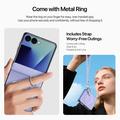 Custodia Samsung Galaxy Z Flip8 Dux Ducis Luvy con anello per le dita e cinturino per la mano - Viola / Conchiglia