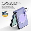 Custodia Samsung Galaxy Z Flip8 Dux Ducis Luvy con anello per le dita e cinturino per la mano - Viola / Conchiglia