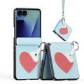 Custodia per Samsung Galaxy Z Flip8 Dux Ducis Luvy con anello per le dita e cinturino per la mano - Blu cielo / Cuore