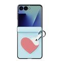 Custodia per Samsung Galaxy Z Flip8 Dux Ducis Luvy con anello per le dita e cinturino per la mano - Blu cielo / Cuore