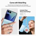 Custodia per Samsung Galaxy Z Flip8 Dux Ducis Luvy con anello per le dita e cinturino per la mano - Blu cielo / Cuore