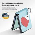 Custodia per Samsung Galaxy Z Flip8 Dux Ducis Luvy con anello per le dita e cinturino per la mano - Blu cielo / Cuore