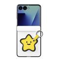 Custodia per Samsung Galaxy Z Flip8 Dux Ducis Luvy con anello per le dita e cinturino per la mano - Bianco / Stella