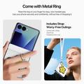 Custodia per Samsung Galaxy Z Flip8 Dux Ducis Luvy con anello per le dita e cinturino per la mano - Bianco / Stella