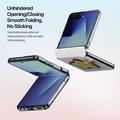 Custodia per Samsung Galaxy Z Flip8 Dux Ducis Luvy con anello per le dita e cinturino per la mano - Bianco / Stella