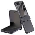 Samsung Galaxy Z Flip8 Custodia in plastica con pellicola esterna in vetro temperato - Nera