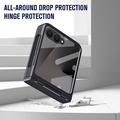 Samsung Galaxy Z Flip8 Custodia in plastica con pellicola esterna in vetro temperato - Nera