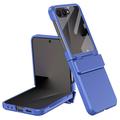 Samsung Galaxy Z Flip8 Custodia in plastica con protezione dello schermo esterna in vetro temperato - Blu scuro