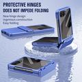 Samsung Galaxy Z Flip8 Custodia in plastica con protezione dello schermo esterna in vetro temperato - Blu scuro