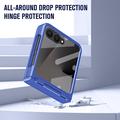 Samsung Galaxy Z Flip8 Custodia in plastica con protezione dello schermo esterna in vetro temperato - Blu scuro