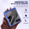 Samsung Galaxy Z Flip8 Custodia in plastica con protezione dello schermo esterna in vetro temperato - Blu scuro