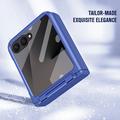 Samsung Galaxy Z Flip8 Custodia in plastica con protezione dello schermo esterna in vetro temperato - Blu scuro