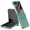 Samsung Galaxy Z Flip8 Custodia in plastica con pellicola esterna in vetro temperato - Verde scuro