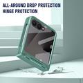 Samsung Galaxy Z Flip8 Custodia in plastica con pellicola esterna in vetro temperato - Verde scuro