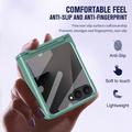 Samsung Galaxy Z Flip8 Custodia in plastica con pellicola esterna in vetro temperato - Verde scuro