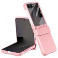 Samsung Galaxy Z Flip8 Custodia in plastica con pellicola esterna in vetro temperato - Rosa
