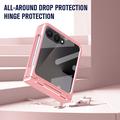 Samsung Galaxy Z Flip8 Custodia in plastica con pellicola esterna in vetro temperato - Rosa