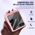 Samsung Galaxy Z Flip8 Custodia in plastica con pellicola esterna in vetro temperato - Rosa
