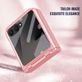 Samsung Galaxy Z Flip8 Custodia in plastica con pellicola esterna in vetro temperato - Rosa
