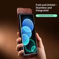 Custodia in pelle a portafoglio Samsung Galaxy Z Flip8 Qialino Classic - Marrone Scuro