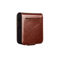 Custodia in pelle a portafoglio Samsung Galaxy Z Flip8 Qialino Classic - Marrone Scuro