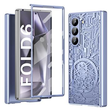 Samsung Galaxy Z Fold6 Mechanical Legend Custodia in plastica placcata - Blu