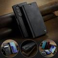 Custodia a portafoglio in pelle di vitello con blocco RFID Samsung Galaxy Z Fold7 Caseme 033 - Nera