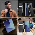 Custodia a portafoglio in pelle di vitello con blocco RFID Samsung Galaxy Z Fold7 Caseme 033 - Nera