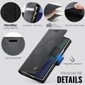 Custodia a portafoglio in pelle di vitello con blocco RFID Samsung Galaxy Z Fold7 Caseme 033 - Nera