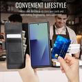 Custodia a portafoglio in pelle di vitello con blocco RFID Samsung Galaxy Z Fold7 Caseme 033 - Nera