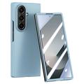 Samsung Galaxy Z Fold7 Custodia in plastica con protezione dello schermo esterna in vetro temperato - Baby Blu