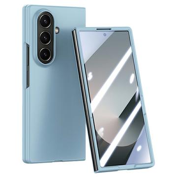 Samsung Galaxy Z Fold7 Custodia in plastica con protezione dello schermo esterna in vetro temperato - Baby Blu