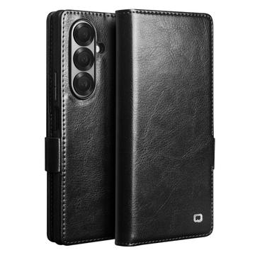 Custodia in pelle a portafoglio Samsung Galaxy Z Fold7 Qialino Classic - nera
