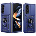 Custodia ibrida con anello rotante e protezione per fotocamera per Samsung Galaxy Z Fold7 - Blu