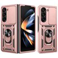 Custodia ibrida con anello rotante e protezione per fotocamera per Samsung Galaxy Z Fold7 - Rosa Oro