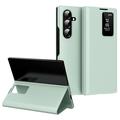Custodia Flip Samsung Galaxy Z Fold7 Smart Clear View con slot per schede - Verde chiaro